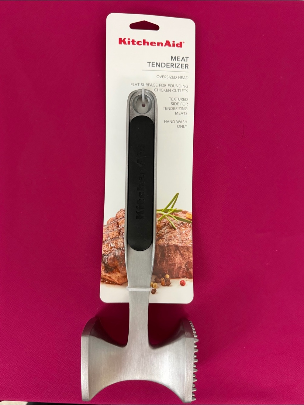 KitchenAid Black and Stainless Steel Dual Oversized Heads Meat Tenderizer. NWT